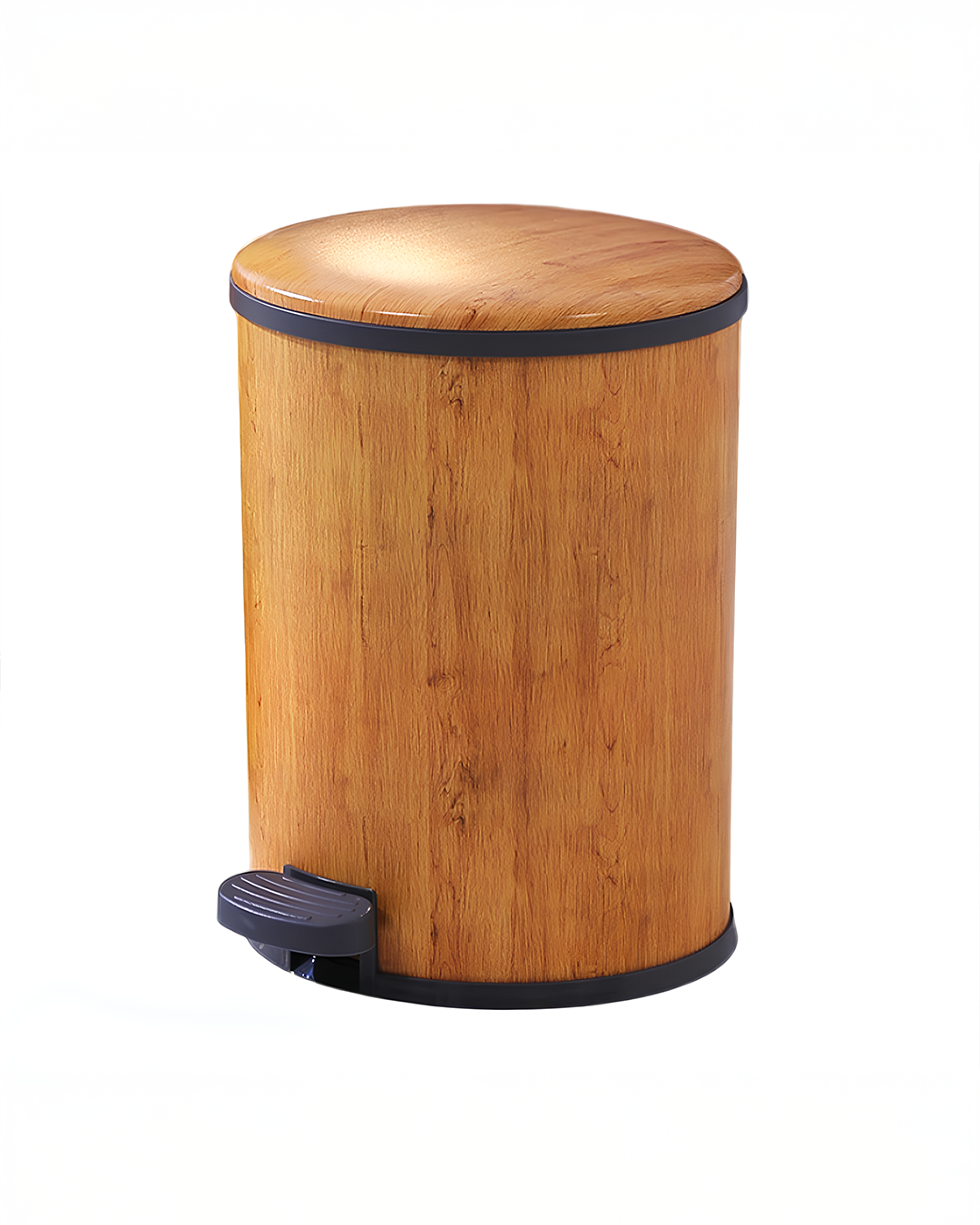 Easy Carry Dustbin Wooden Finish