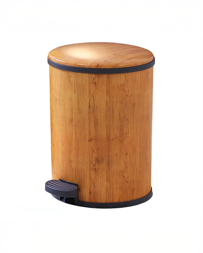Easy Carry Dustbin Wooden Finish